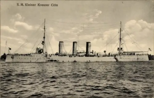Ak Deutsches Kriegsschiff, SMS Cöln, Kleiner Kreuzer, Kaiserliche Marine, GLK