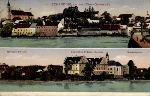 Ak Schärding am Inn Oberösterreich,  Neuhaus am Inn, Englisches Fräulein-Institut, Niederbayern