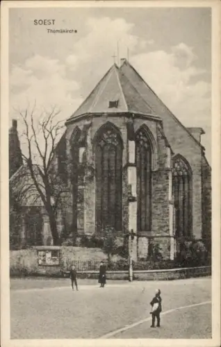 Ak Soest in Westfalen, Thomäkirche,   Architektur, keine Persönlichkeiten, schwarz-weiß