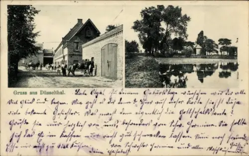 Ak Düsseltal Düsseldorf am Rhein, Straßenpartie, Ortspartie