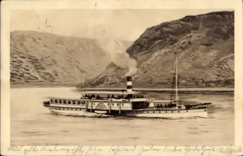 Ak Dampfschiff auf dem Rhein, Köln-Düsseldorfer Rheindampfschiffahrt