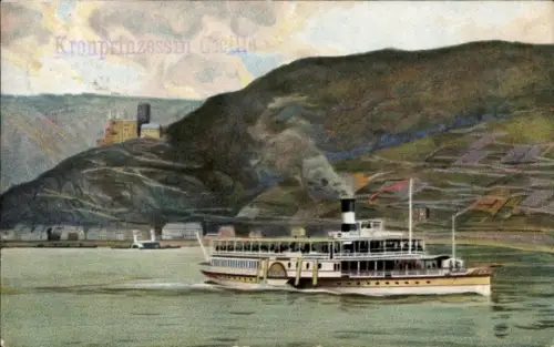 Künstler Ak Köln Düsseldorfer Rheinschifffahrt, Rheindampfer