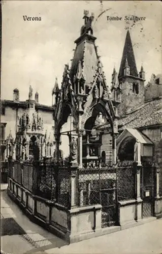 Ak Verona Veneto,  Tombe Scaligere, Grabmal,  Stätte