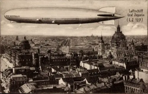 Ak Berlin Mitte, Luftschiff Graf Zeppelin LZ 127
