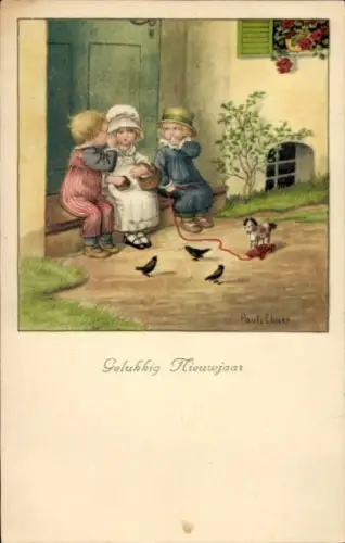 Künstler Ak Ebner, P., Geheimnis, Kinder, Gespräch