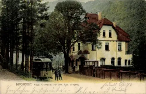 Ak Nachrodt Wiblingwerde im Sauerland, Hotel Nachrodter Hof, Tram