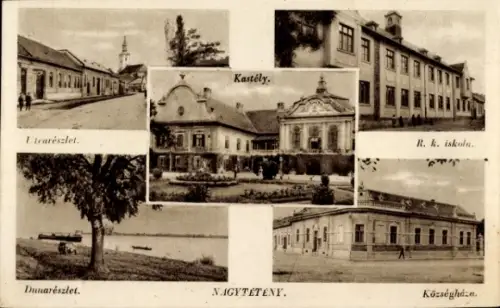 Ak Nagytétény Budapest Ungarn, Schloss, Schule