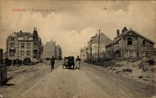 CPA  Koksijde Coxyde sur Mer Flandre Occidentale, Route de la Mer