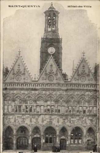 Ak Saint Quentin Aisne, Rathaus