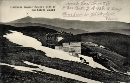 Ak Soultz Sulz Elsass Haut Rhin, Grand Ballon, Großer Belchen, Gasthaus, Kahler Wasen