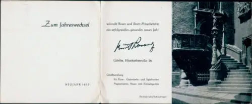 Ak Görlitz in der Lausitz, Neujahr 1955, Elisabethstraße 36