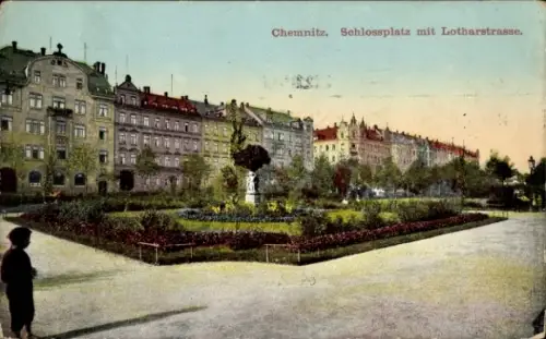 Ak Chemnitz in Sachsen, Schlossplatz, Lotharstraße