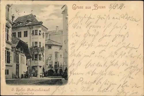 Ak Bozen Bolzano Südtirol, E. Trebo, Batzenhäusl