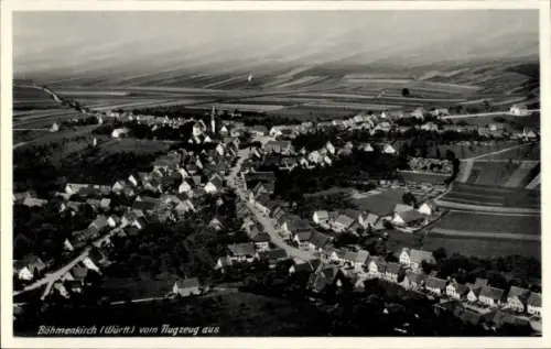 Ak Böhmenkirch in Württemberg, Luftaufnahme von  Häuser, Felder, Straßen
