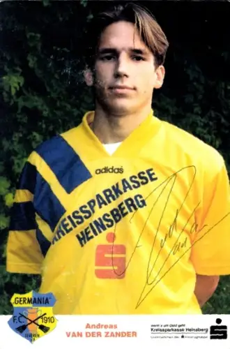 Autogrammkarte Fußballer Andreas van der Zander, Germania Teveren, Autogramm