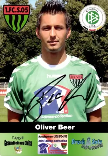 Autogrammkarte Fußballer Oliver Beer, 1. FC.Schweinfurt 05, Autogramm