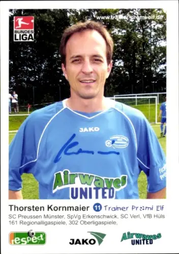 Autogrammkarte Trainer Thorsten Kornmaier, SG Wattenscheid 09, Autogramm