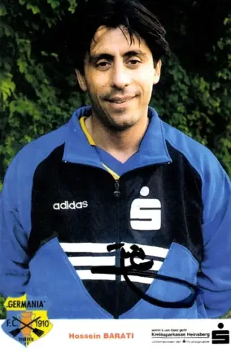 Autogrammkarte Fußballer Hossein Barati, FC Germania Teveren, Autogramm