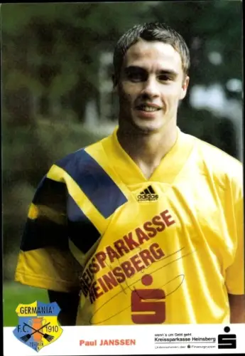 Autogrammkarte Fußballer Paul Janssen, FC Germania Teveren, Autogramm