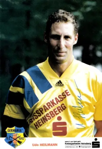 Autogrammkarte Fußballer Udo Heilmann, FC Germania Teveren, Autogramm
