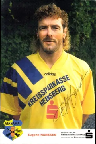 Autogrammkarte Fußballer Eugene Hanssen, FC Germania Teveren, Autogramm