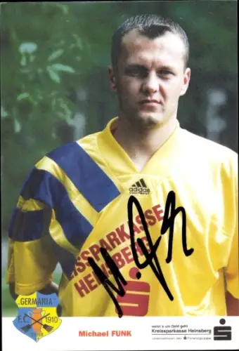 Autogrammkarte Fußballer Michael Funk, FC Germania Teveren, Autogramm