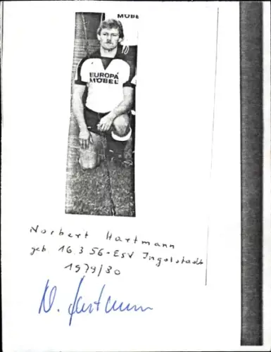 Autogramm Fußballer Norbert Hartmann, FC Ingolstadt 04