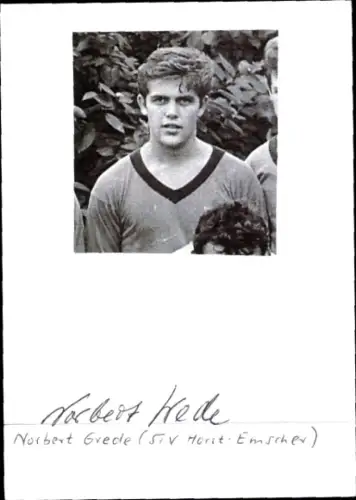 Autogramm Fußballer Norbert Grede, STV Horst Emscher, Portrait