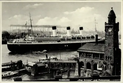 Ak Hamburg, Passagierschiff Cap Arcona, HSDG, Flutmesser