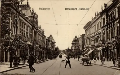 Ak București Bukarest Rumänien, Boulevard Elisabeth