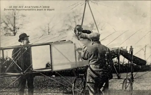Ak König der Flieger Pégoud, Flugzeug, vor dem Start