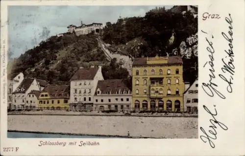 Ak Graz Steiermark, Schlossberg, Seilbahn