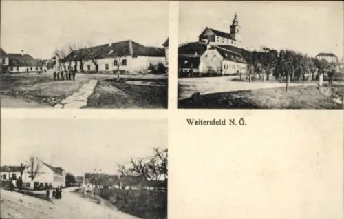 Ak Weitersfeld Niederösterreich, Teilansichten, Kirche