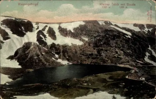 Ak Karpacz Krummhübel Riesengebirge Schlesien, Mały Staw, Kleiner Teich, Baude