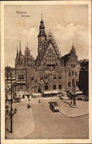 Ak Wrocław Breslau Schlesien, Rathaus