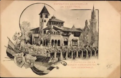 Ak Paris, Weltausstellung 1900, Bosnien-Herzegowina Pavillon