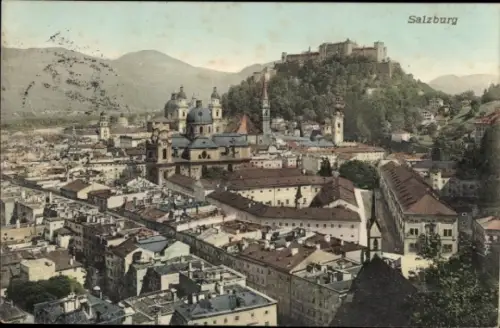 Ak Salzburg in Österreich, Blick auf  Festung Hohensalzburg, Kirchen, Stadtansicht