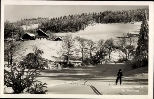 Ak Elsbethen in Salzburg, Erentrudisalpe, Winter, Skifahrer