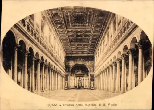 Passepartout Ak Rom Lazio, Basilica di S. Paolo, Innenansicht
