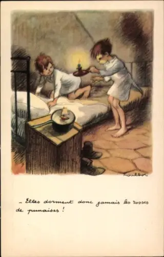 Künstler Ak Poulbot, Francisque, Sie schlafen daher nie, Wanzen