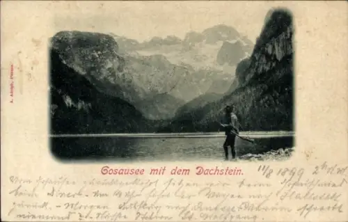 Ak Gosau in Oberösterreich, Gosausee mit dem Dachstein