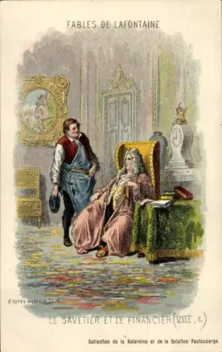 Künstler Ak Fabel von Lafontaine, Le Savetier et le Financier