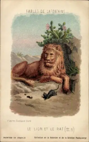 Künstler Litho Doré, Gustave, Fabeln von La Fontaine, Löwe und die Ratte