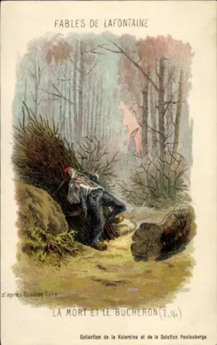 Künstler CPA Dore, G., Fables de La Fontaine, La Mort et le Bucheron