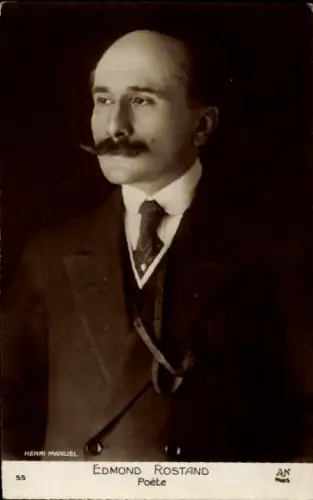 Ak Theater Schriftsteller Edmond Rostand mit Bart
