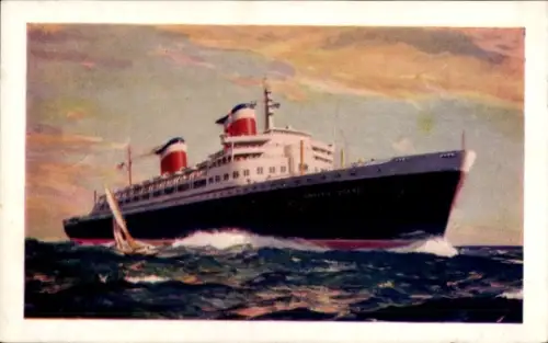 Künstler Ak Dampfschiff SS United States, USL