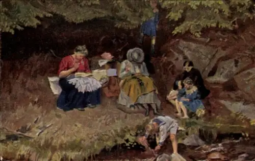 Künstler Ak M. Seliger, In der Sommerfrische