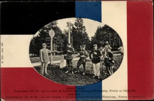 Ak Soldaten an der Grenze, Didolshausen auf der Strasse von Colmar Kaysersberg nach Plainfaing