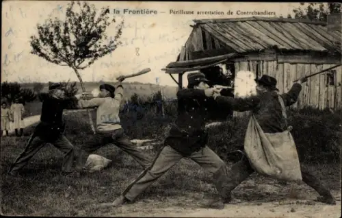 Ak Festnahme von Schmugglern an der Grenze