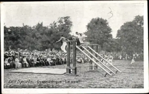 Ak Gymnasten auf dem Sprungturm